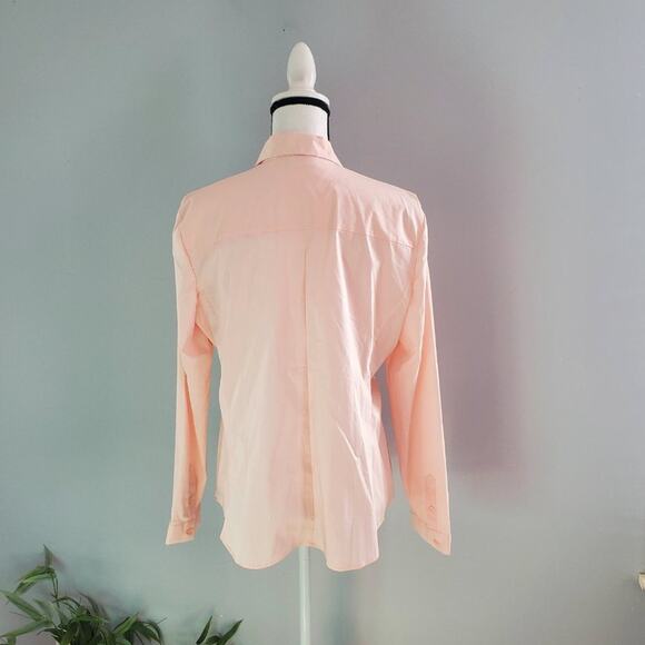 New York & Company Stretch Pink Button Down Shirt L - Picture 2 of 9